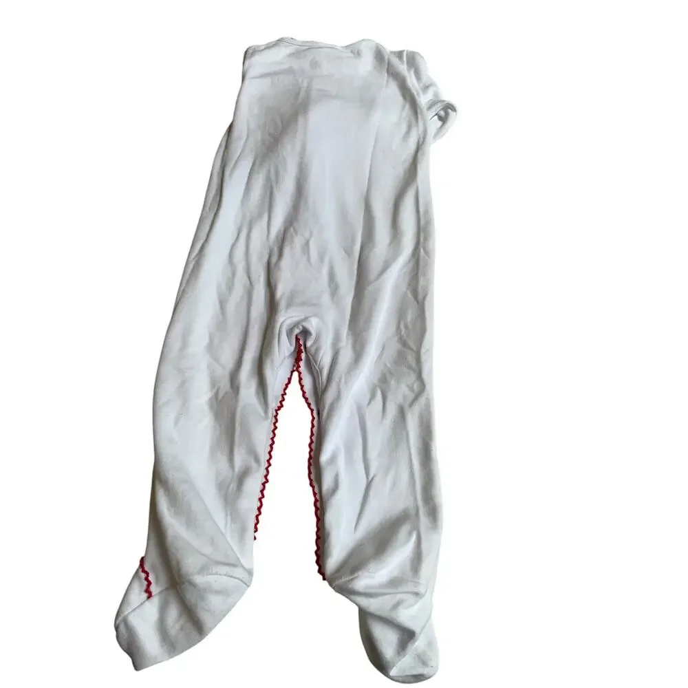 Zuccini Kids white one piece‎ with red trim 9-12 mo